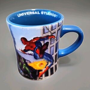 Universal Studios Marvel Spider-Man 3D Mug Blue Coffee Cup HTF Superhero Gift